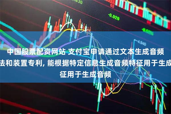 中国股票配资网站 支付宝申请通过文本生成音频的方法和装置专利, 能根据特定信息生成音频特征用于生成音频